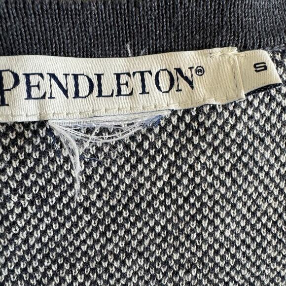 Pendleton Linen Navy Blue Aztec Style Print One Button Cardigan Size S - Picture 6 of 8